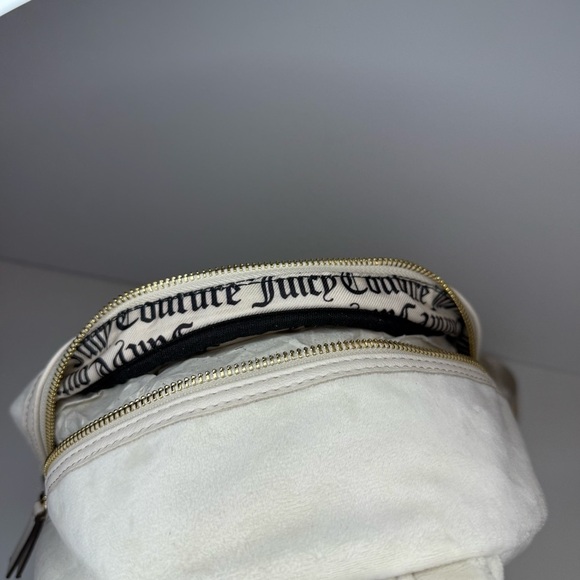 New Juicy Couture Velvet Mini Gray Rhinestone Logo Angel Backpack Heart Puff Tag main image 5